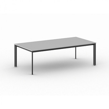 Jednací stůl 2400x1200x 740, šedá, podnož černá, INVITATION