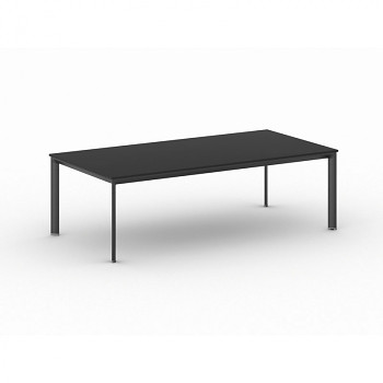 Jednací stůl 2400x1200x 740, antracit, podnož černá, INVITATION