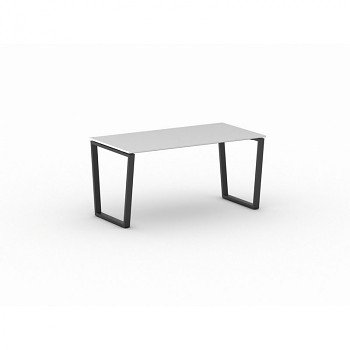 Jednací stůl 1600x 800x 750, bílá, podnož černá, IMPRESS