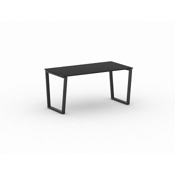 Jednací stůl 1600x 800x 750, antracit, podnož černá, IMPRESS