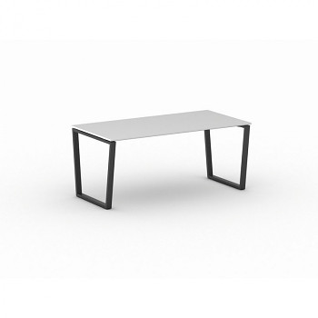 Jednací stůl 1800x 900x 750, bílá, podnož černá, IMPRESS