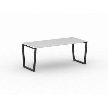 Jednací stůl 2000x 900x 750, bílá, podnož černá, IMPRESS
