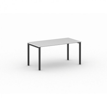 Jednací stůl 1600x 800x 750, bílá, podnož černá, SQUARE