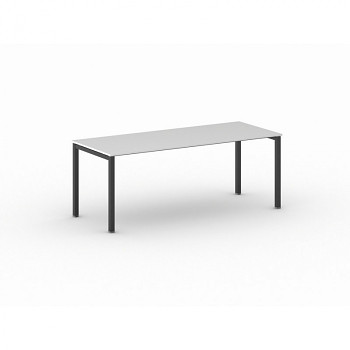 Jednací stůl 2000x 800x 750, bílá, podnož černá, SQUARE