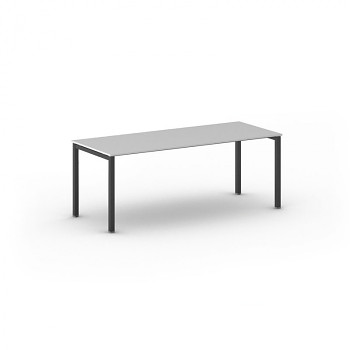 Jednací stůl 2000x 800x 750, šedá, podnož černá, SQUARE