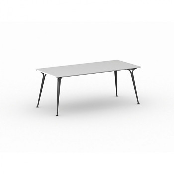 Jednací stůl 2000x 900x 750, bílá, podnož černá, ALFA