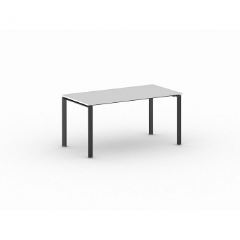 Jednací stůl 1600x 800x 750, bílá, podnož černá, INFINITY