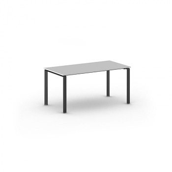 Jednací stůl 1600x 800x 750, šedá, podnož černá, INFINITY