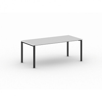 Jednací stůl 2000x 900x 750, bílá, podnož černá, INFINITY