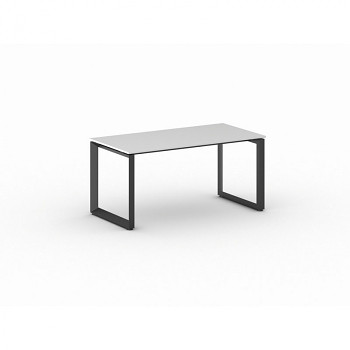 Jednací stůl 1600x 800x 750, bílá, podnož černá, INSPIRE