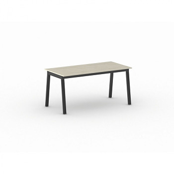 Jednací stůl 1600x 800x 750, dub přírodní, podnož černá, BASIC