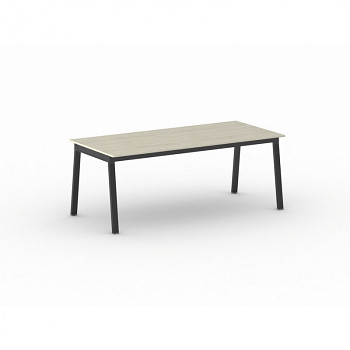 Jednací stůl 2000x 900x 750, dub přírodní, podnož černá, BASIC