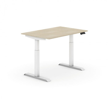 Kancelářský stůl 1200x 800x735-1235 mm, rovný, dub, podnož bílá, PRIMO