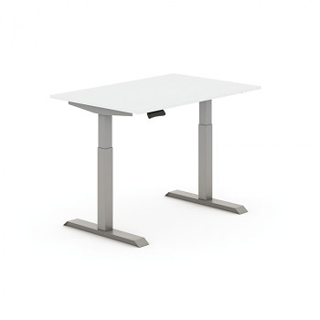 Kancelářský stůl 1200x 800x735-1235 mm, rovný, bílá, podnož šedá, PRIMO