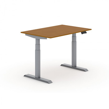 Kancelářský stůl 1200x 800x625-1275 mm, rovný, třešeň, podnož šedá, PRIMO