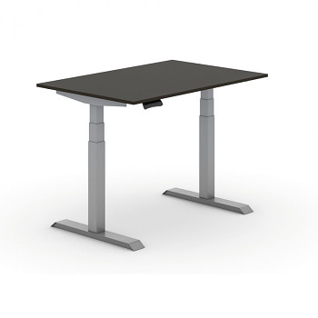 Kancelářský stůl 1200x 800x625-1275 mm, rovný, wenge, podnož šedá, PRIMO