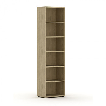 Kancelářská skříň - regál 2300x 600x400 mm, dub přírodní, INTEGRO