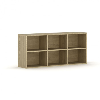 Kancelářská skříň - regál  777x1750x400 mm, dub přírodní, INTEGRO