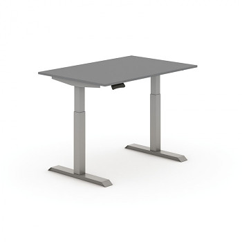 Kancelářský stůl 1200x 800x735-1235 mm, rovný, grafit, podnož šedá, PRIMO