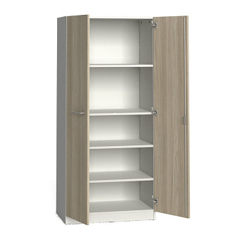 Kancelářská skříň 1781x 800x500 mm, bílá/dub přírodní, PRIMO