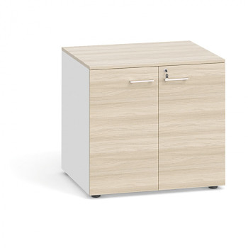 Kancelářská skříň  738x 800x640 mm, bílá/dub přírodní, PRIMO