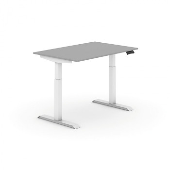 Kancelářský stůl 1200x 800x735-1235 mm, rovný, šedá, podnož bílá, PRIMO