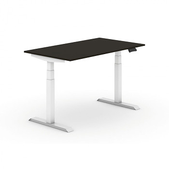 Kancelářský stůl 1200x 800x625-1275 mm, rovný, wenge, podnož bílá, PRIMO
