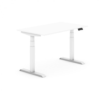 Kancelářský stůl 1200x 800x625-1275 mm, rovný, bílá, podnož bílá, PRIMO