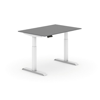 Kancelářský stůl 1200x 800x735-1235 mm, rovný, grafitová, podnož bílá, PRIMO
