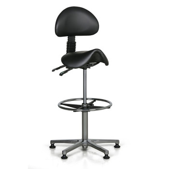 Pracovní židle ELEN, sedák ve tvaru sedla, kluzáky, černá