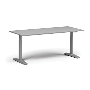 Výškově nastavitelný stůl, elektrický, 675-1325 mm, deska 1800x800 mm, šedá podnož, šedá