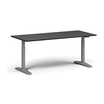 Výškově nastavitelný stůl, elektrický, 675-1325 mm, deska 1800x800 mm, šedá podnož, grafit