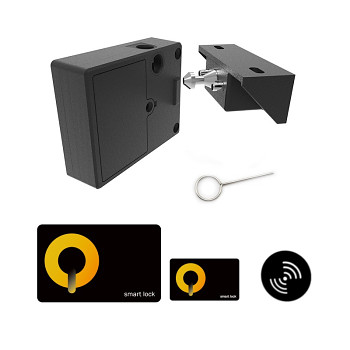RFID zámek s NFC F019, pro skrytou instalaci, černý