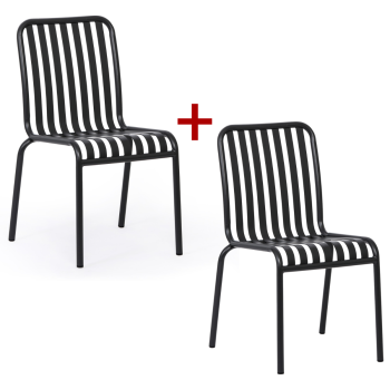 Kovová bistro židle RENO, 1+1 ZDARMA, pro venkovní použití, grafit