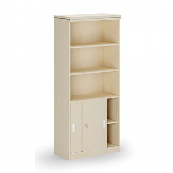 Kombinovaná kancelářská skříň ARRISTO LUX, zasouvací dveře, 800 x 400 x 1836 mm, bříza