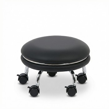 Pojízdné servisní sedátko RONDO, měkká kolečka, černé