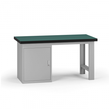 Pracovní stůl do dílny G8, 1500 x 750 x 800 mm, 1x skříňka, šedá